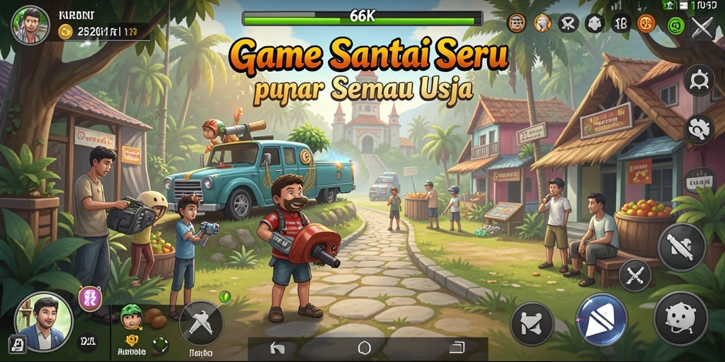 Tampilan gameplay 66K yang menarik dan penuh warna.