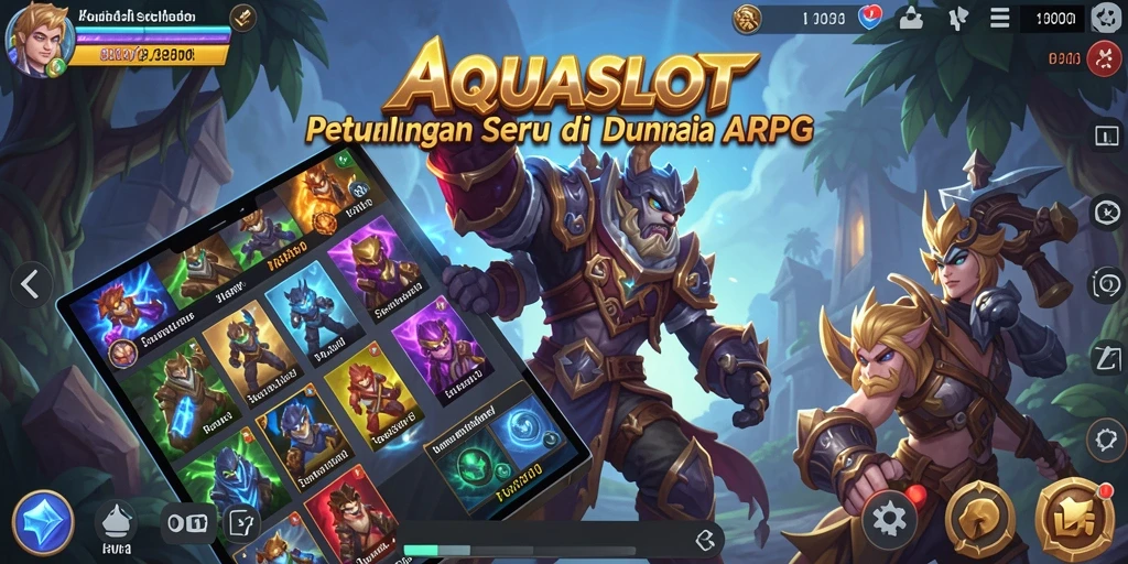 Tangkapan layar gameplay menampilkan pertarungan epik di AQUASLOT.