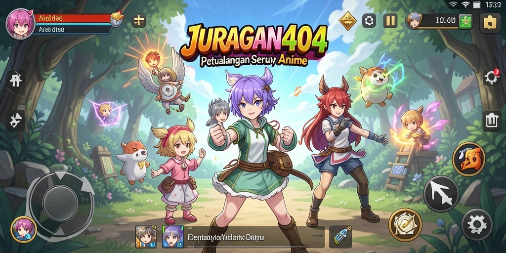 Tangkapan layar JURAGAN404 menampilkan aksi pertempuran seru di dunia anime.