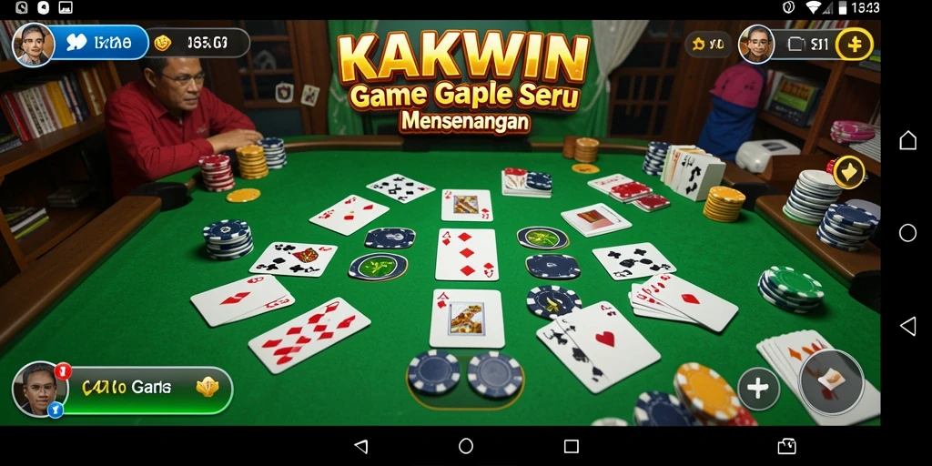 Screenshot gameplay KAKWIN dengan teman-teman bermain Gaple.