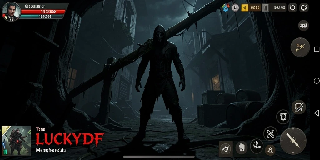Screenshot menampilkan adegan menegangkan dari gameplay LUCKYDF.