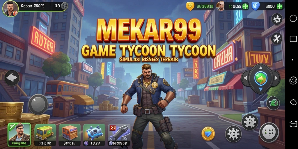 Tampilan gameplay MEKAR99 dengan elemen Tycoon yang menarik.