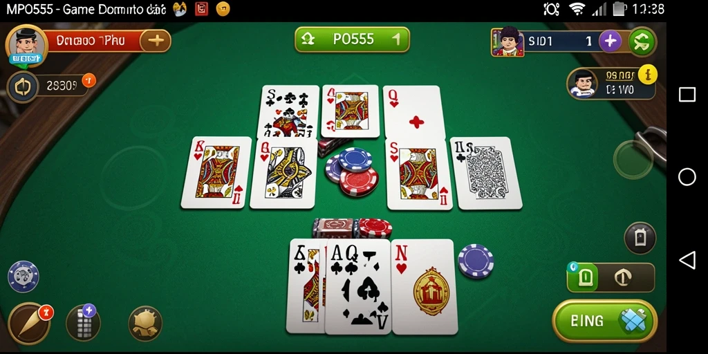 Screenshot MPO555 menampilkan gameplay seru dari permainan Domino.