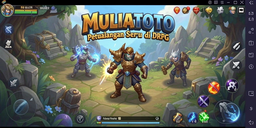 Tampilan gameplay seru dari MULIATOTO yang penuh dengan aksi RPG.