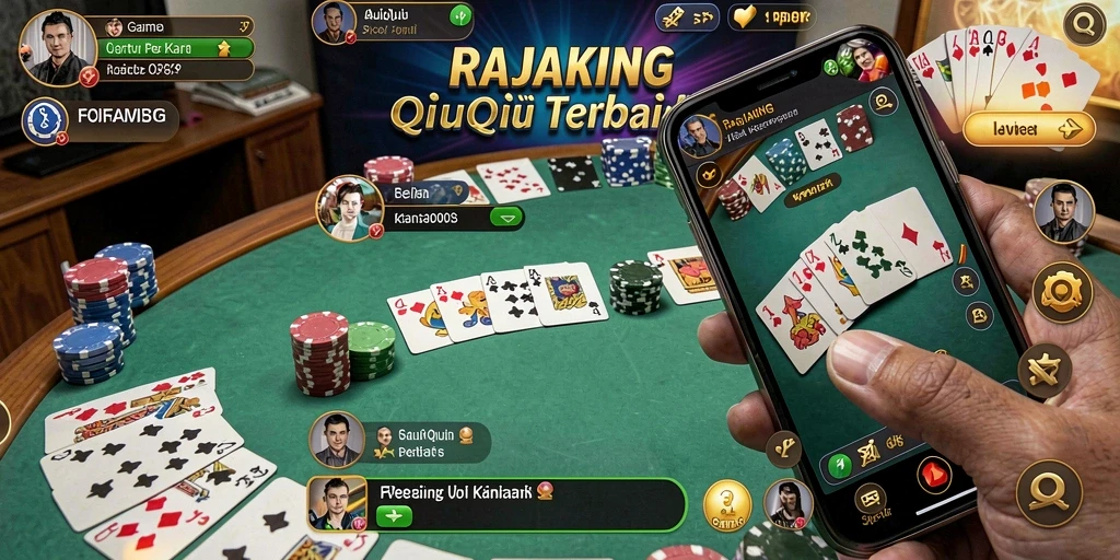 Tampilan seru gameplay QiuQiu di RAJAKING.