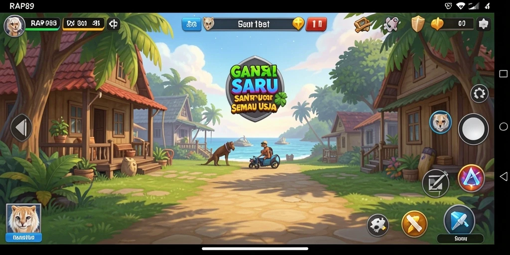 Tampilan gameplay seru RAP89 yang penuh warna.