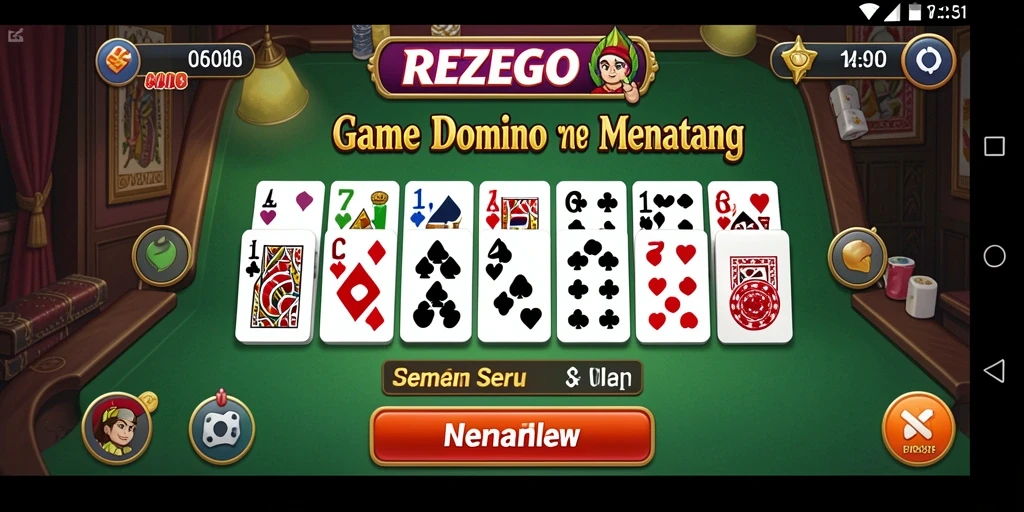 Tampilan permainan domino yang menarik dan interaktif.