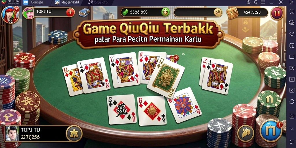 Screenshot gameplay menunjukkan momen seru saat bermain QiuQiu.