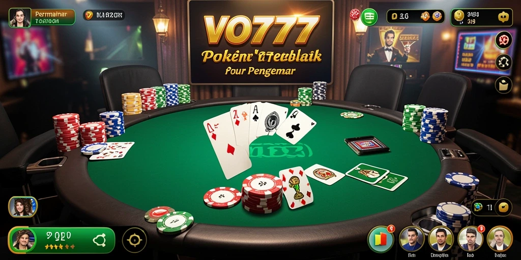 Tampilan gameplay utama VO777 yang seru dan menegangkan di meja Poker.