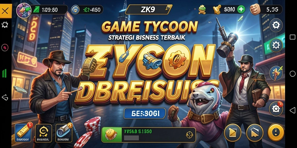 Tampilan gameplay menarik di ZK9 dengan elemen Tycoon.